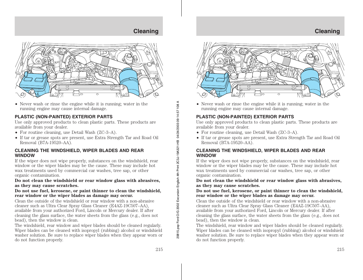 FORD 2002 Excursion v.3 User Manual | Page 215 / 272