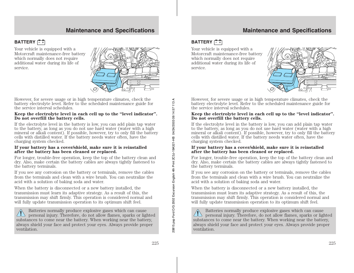 FORD 2002 Excursion v.3 User Manual | Page 225 / 272