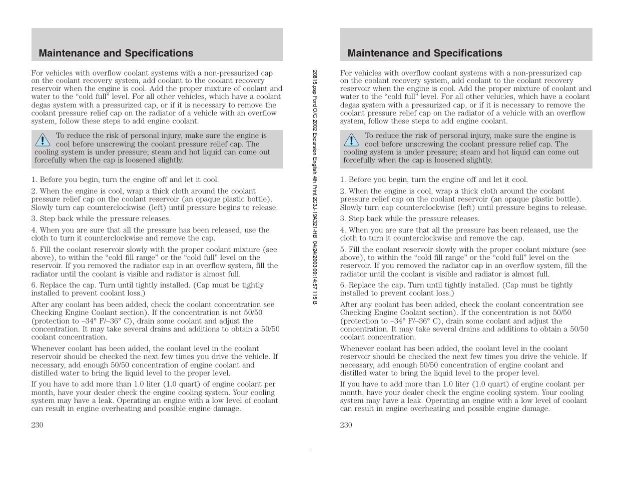 FORD 2002 Excursion v.3 User Manual | Page 230 / 272