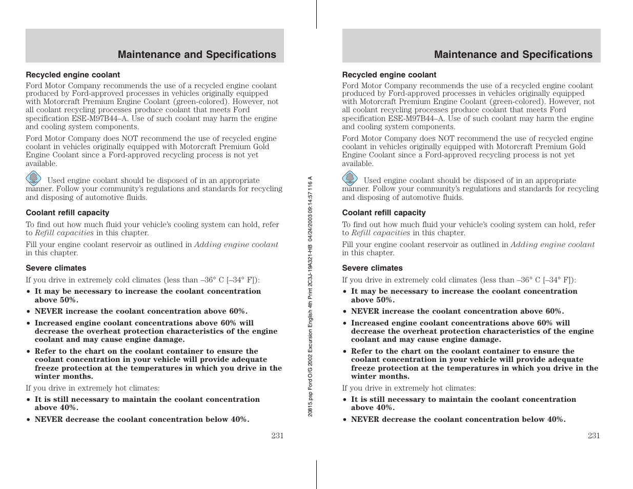 FORD 2002 Excursion v.3 User Manual | Page 231 / 272