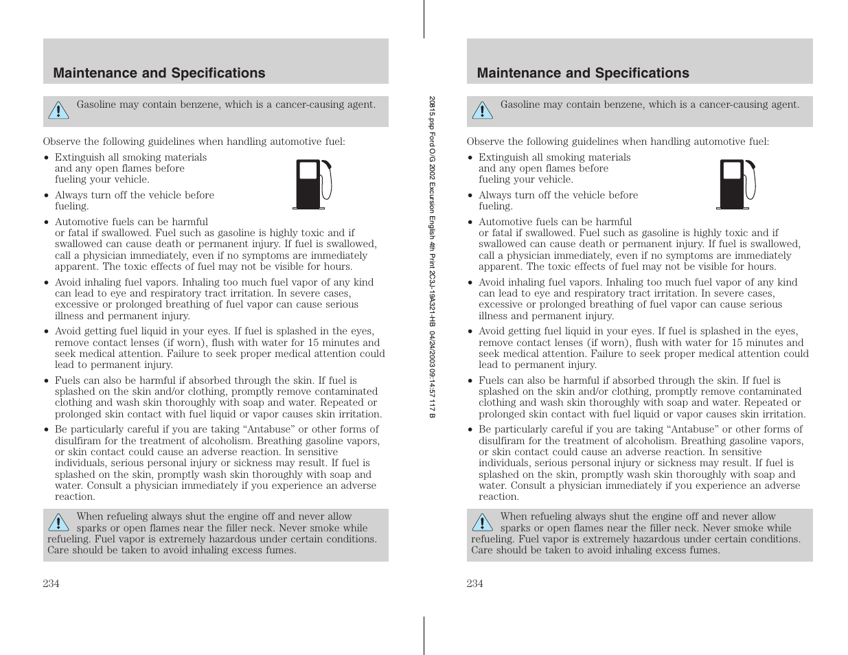 FORD 2002 Excursion v.3 User Manual | Page 234 / 272