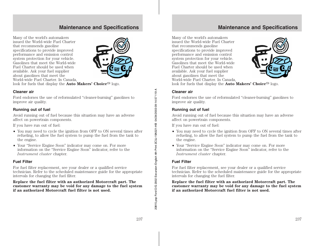 FORD 2002 Excursion v.3 User Manual | Page 237 / 272