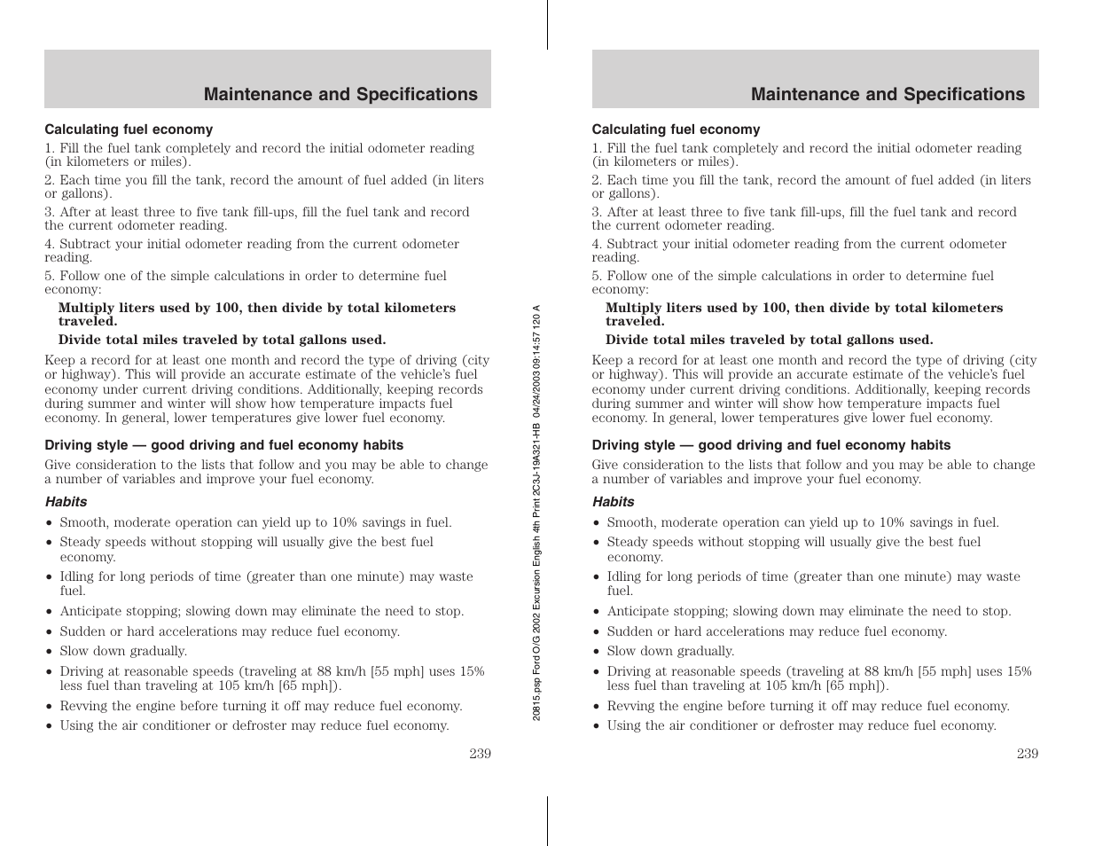 FORD 2002 Excursion v.3 User Manual | Page 239 / 272