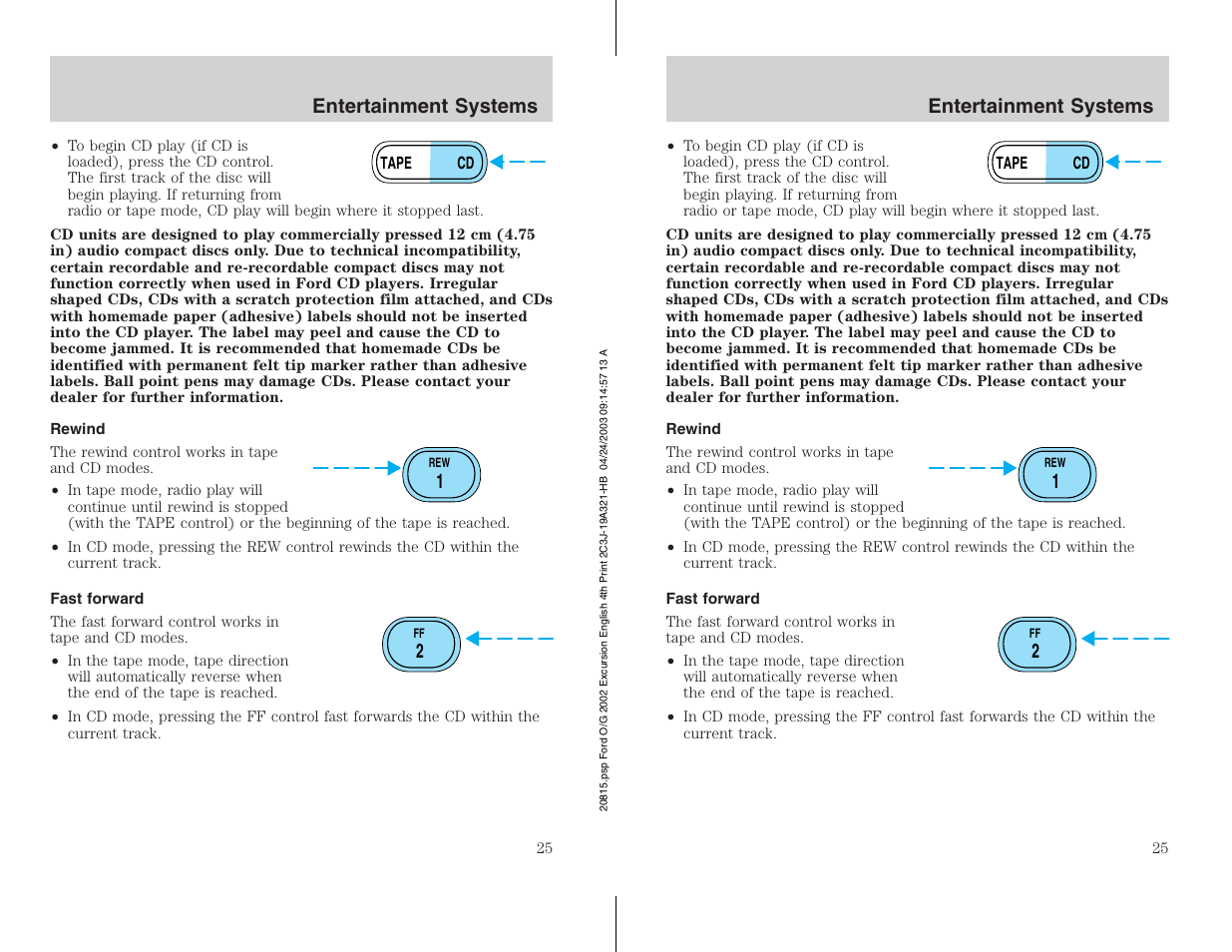 FORD 2002 Excursion v.3 User Manual | Page 25 / 272