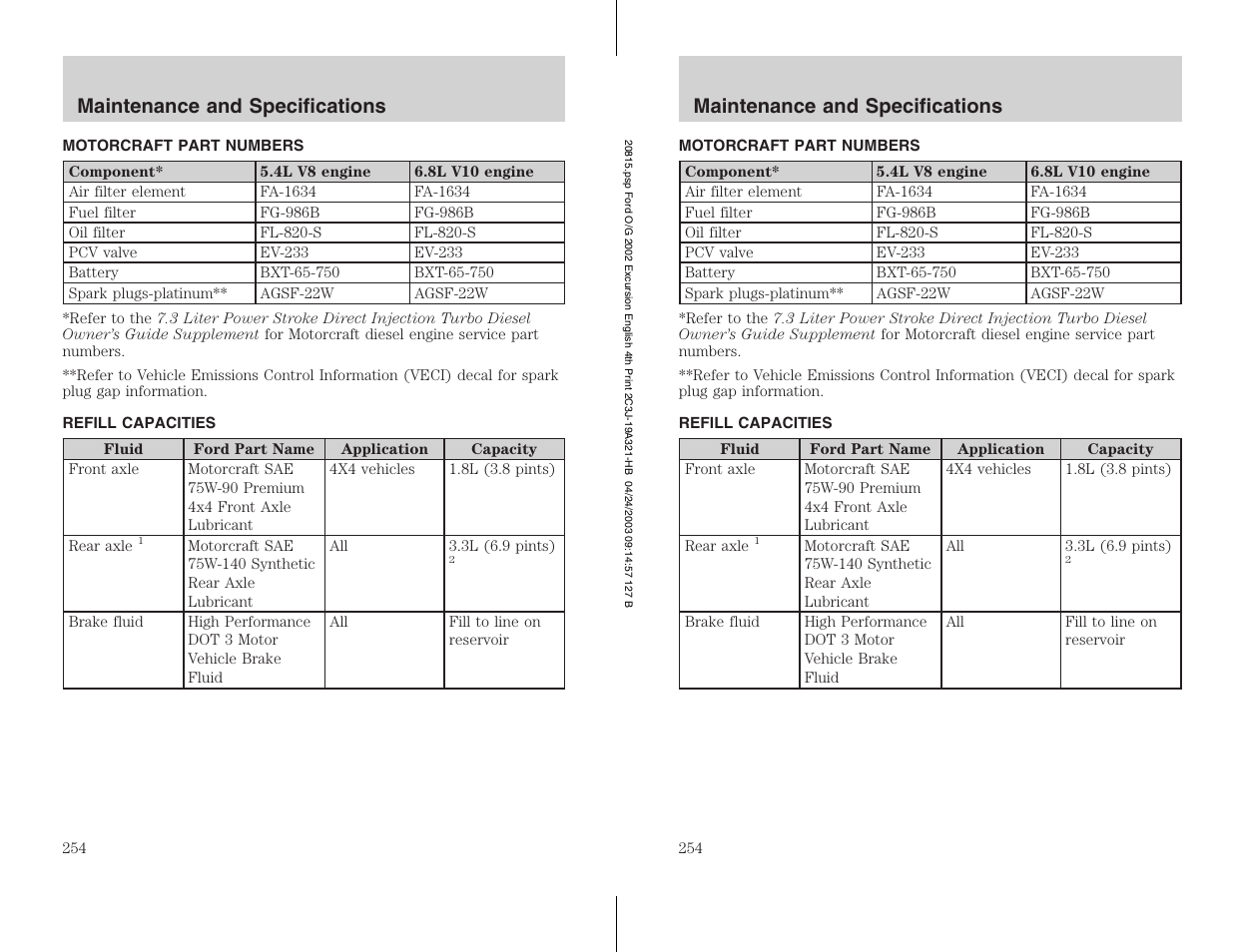 FORD 2002 Excursion v.3 User Manual | Page 254 / 272