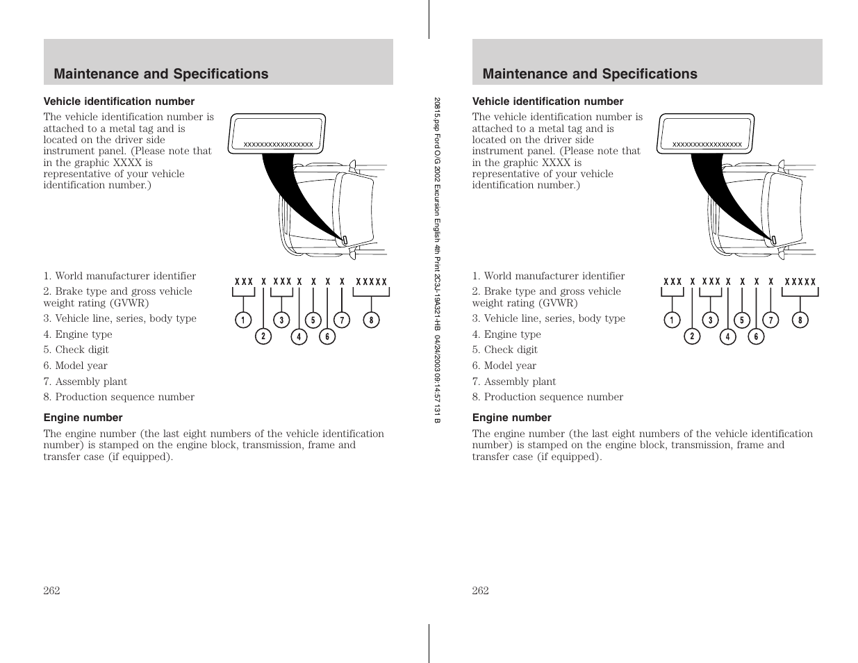 FORD 2002 Excursion v.3 User Manual | Page 262 / 272