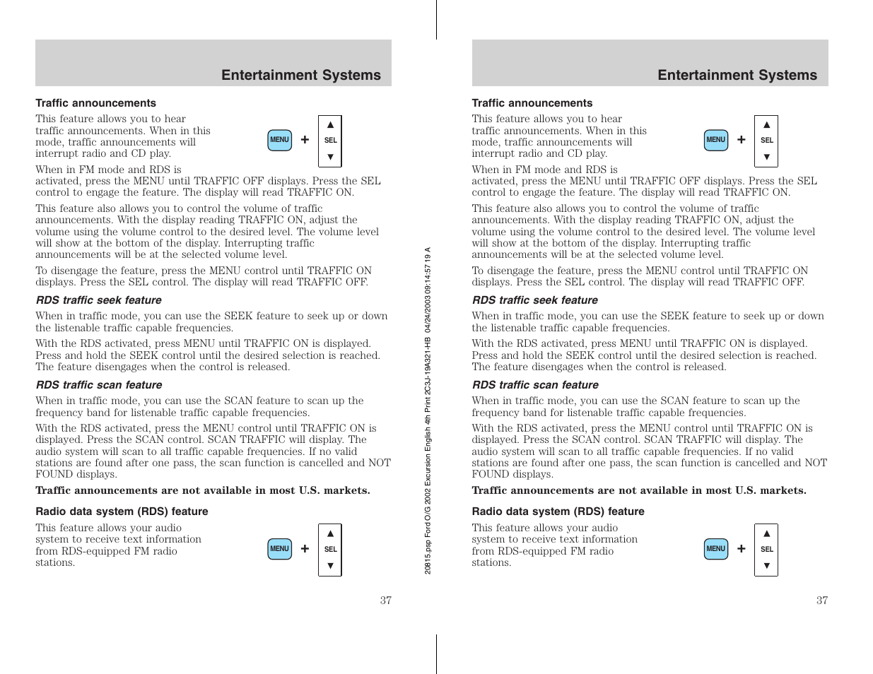 FORD 2002 Excursion v.3 User Manual | Page 37 / 272