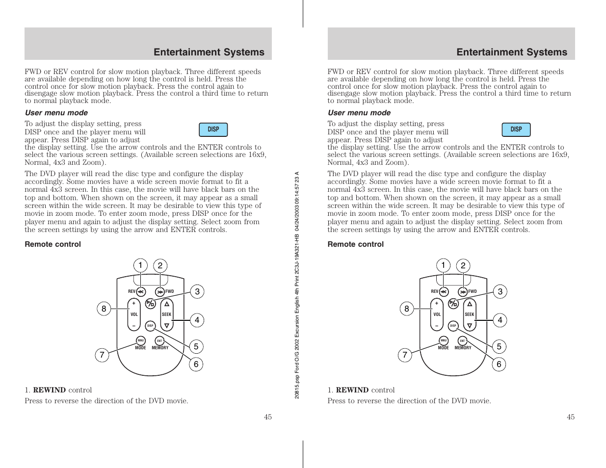 Entertainment systems | FORD 2002 Excursion v.3 User Manual | Page 45 / 272