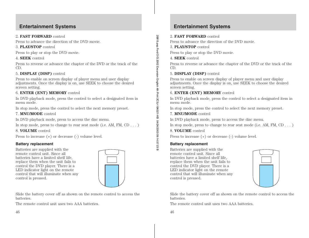 FORD 2002 Excursion v.3 User Manual | Page 46 / 272