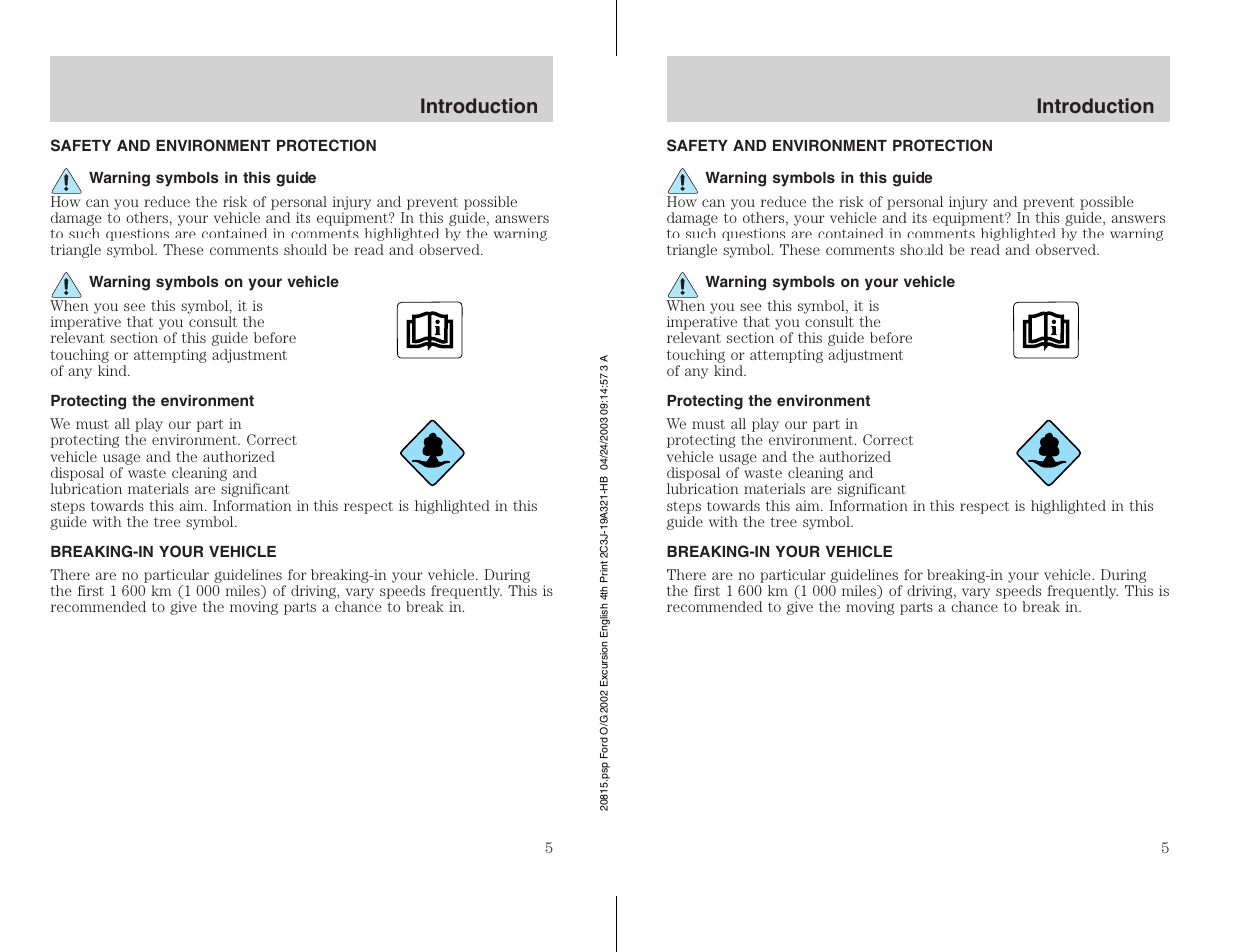 FORD 2002 Excursion v.3 User Manual | Page 5 / 272
