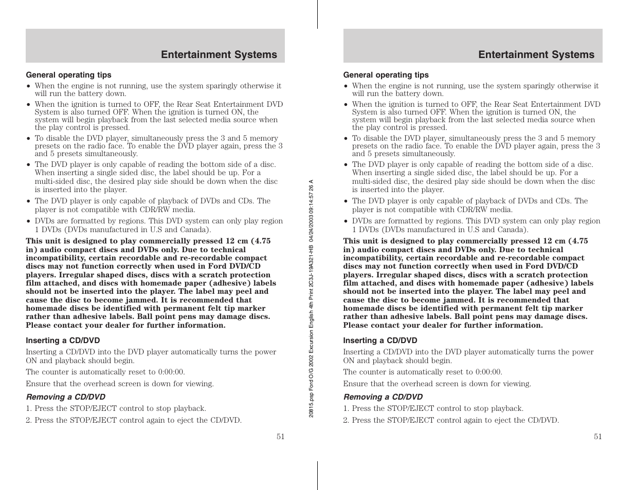 FORD 2002 Excursion v.3 User Manual | Page 51 / 272