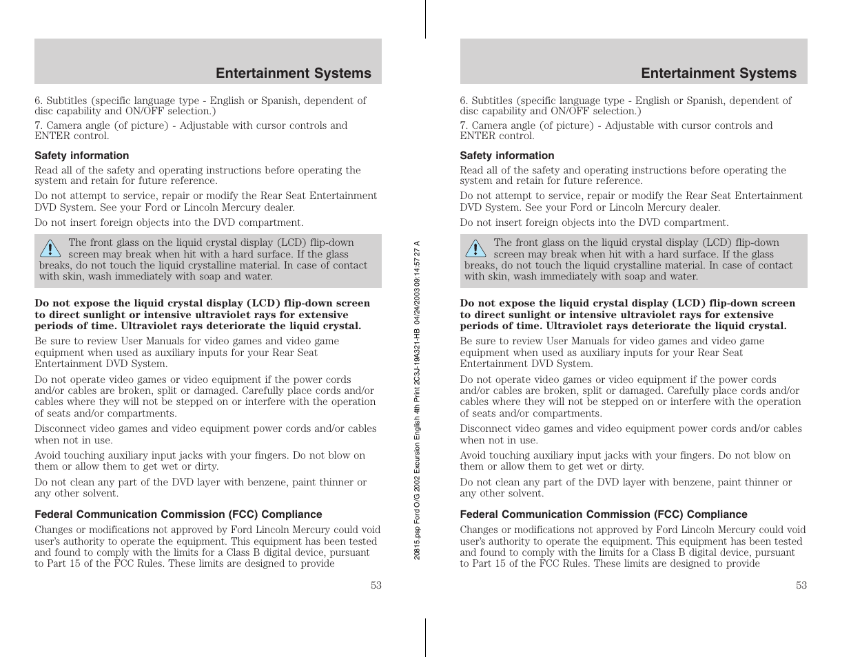 FORD 2002 Excursion v.3 User Manual | Page 53 / 272