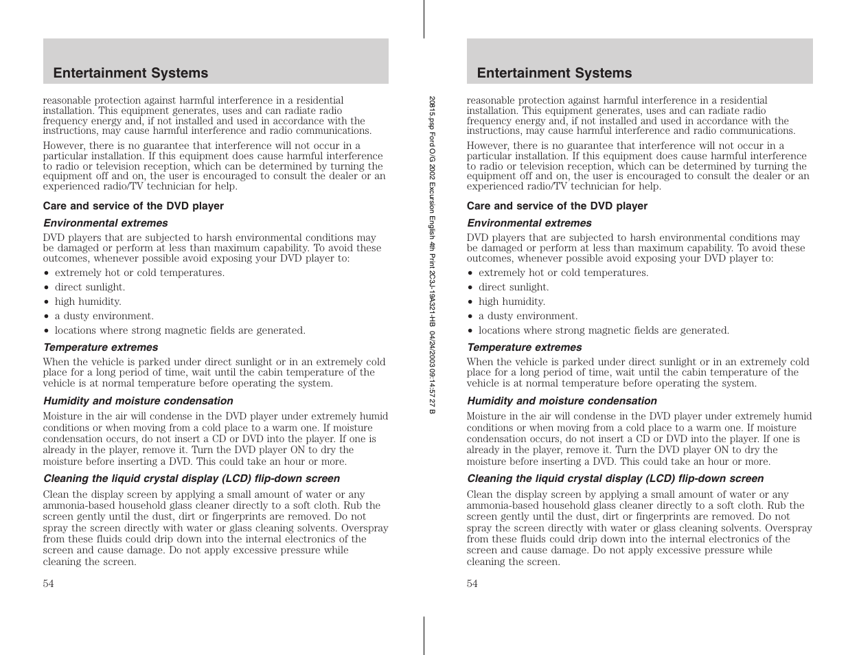 FORD 2002 Excursion v.3 User Manual | Page 54 / 272