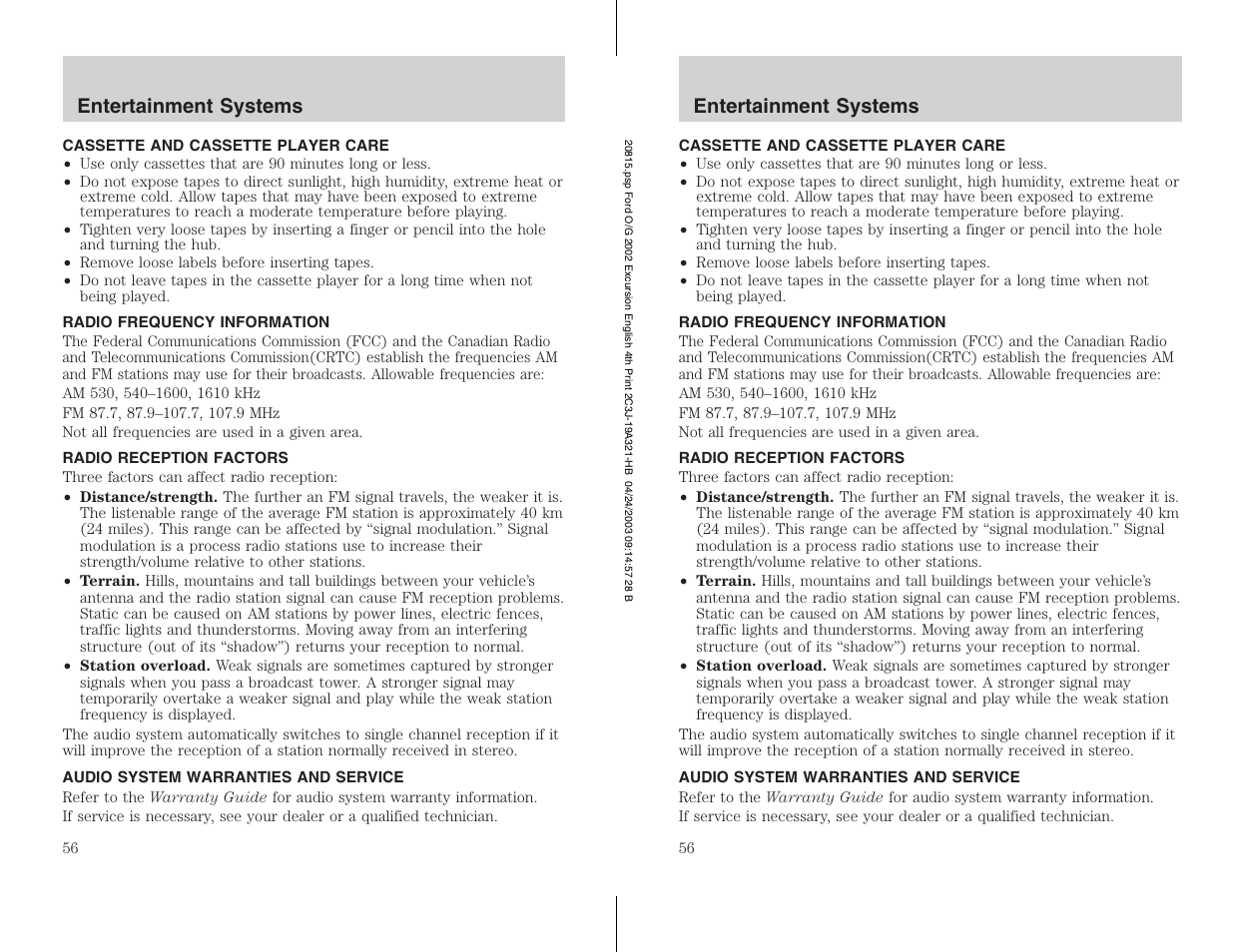 FORD 2002 Excursion v.3 User Manual | Page 56 / 272
