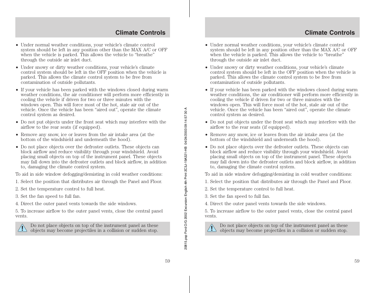 FORD 2002 Excursion v.3 User Manual | Page 59 / 272