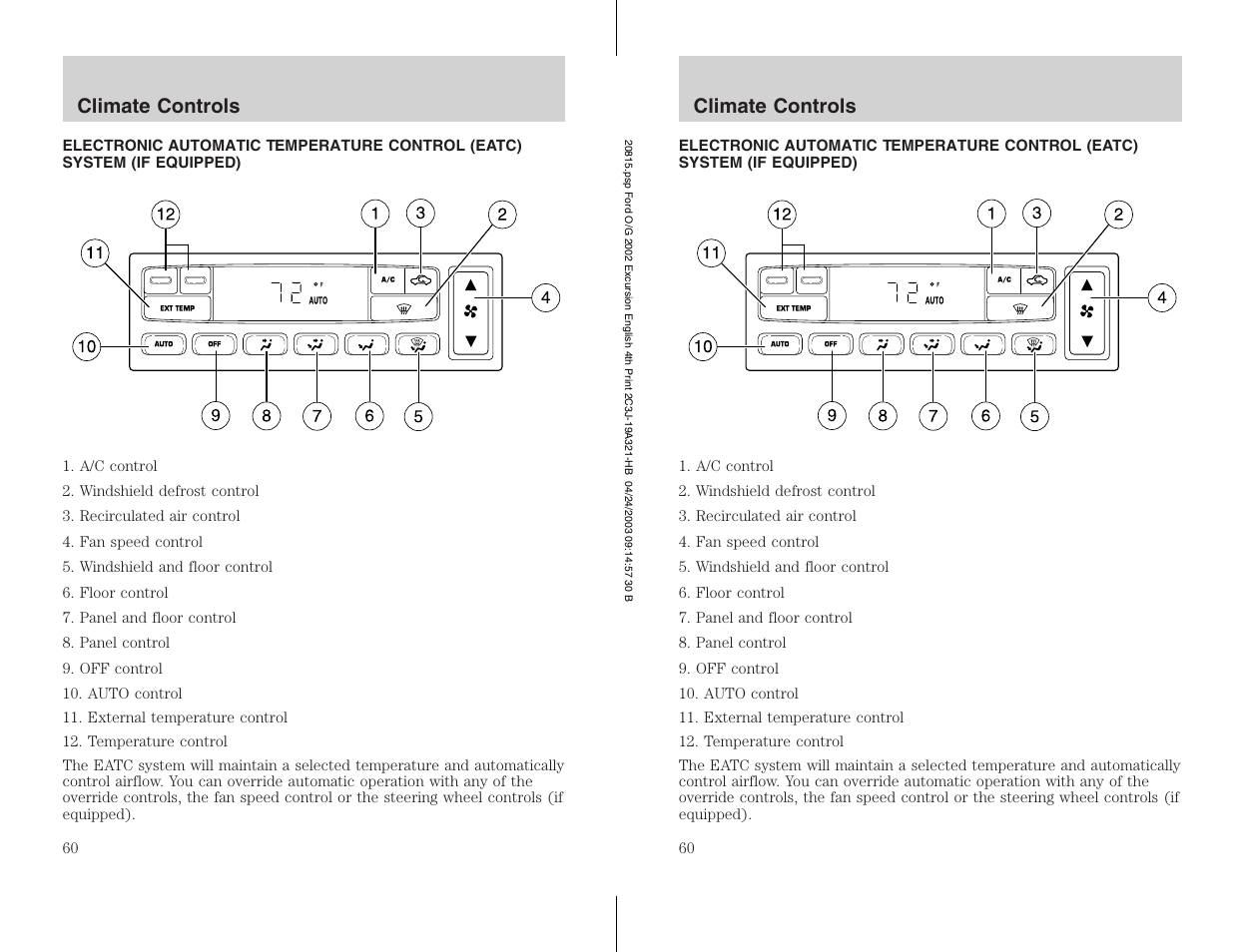 FORD 2002 Excursion v.3 User Manual | Page 60 / 272