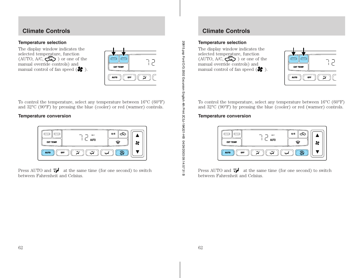 FORD 2002 Excursion v.3 User Manual | Page 62 / 272