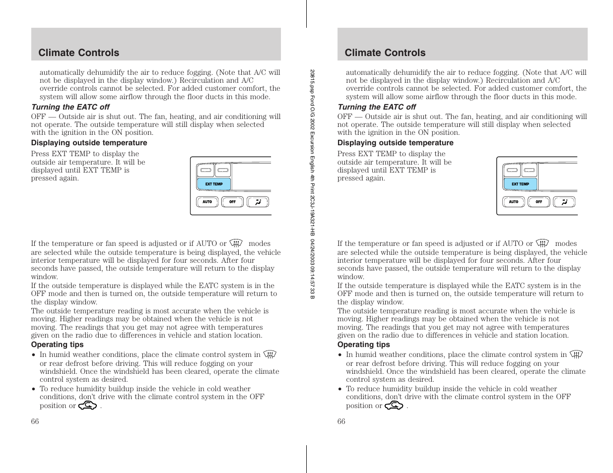 FORD 2002 Excursion v.3 User Manual | Page 66 / 272