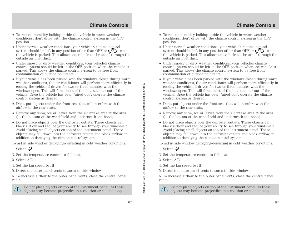 FORD 2002 Excursion v.3 User Manual | Page 67 / 272