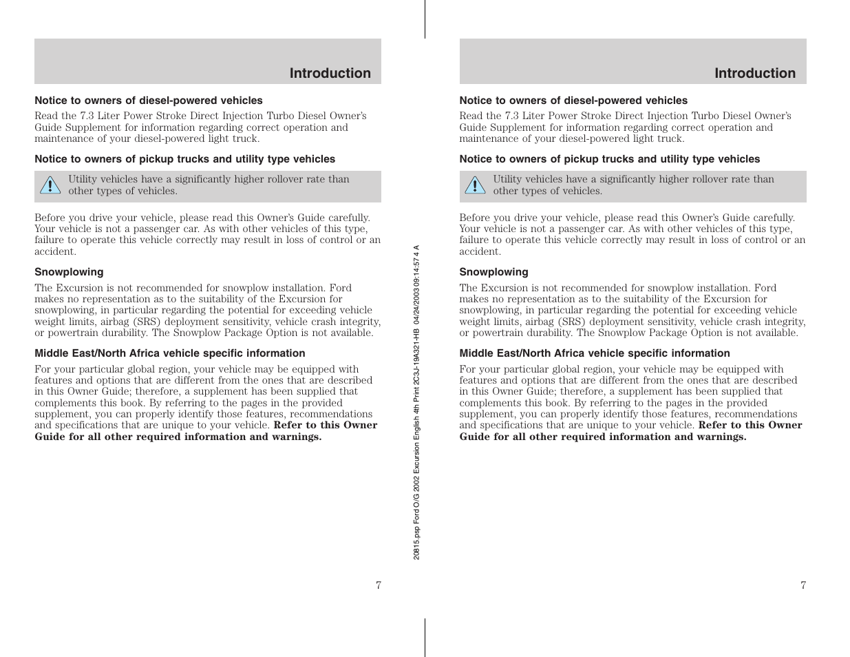 FORD 2002 Excursion v.3 User Manual | Page 7 / 272