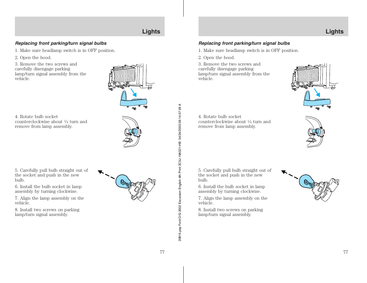 Lights | FORD 2002 Excursion v.3 User Manual | Page 77 / 272