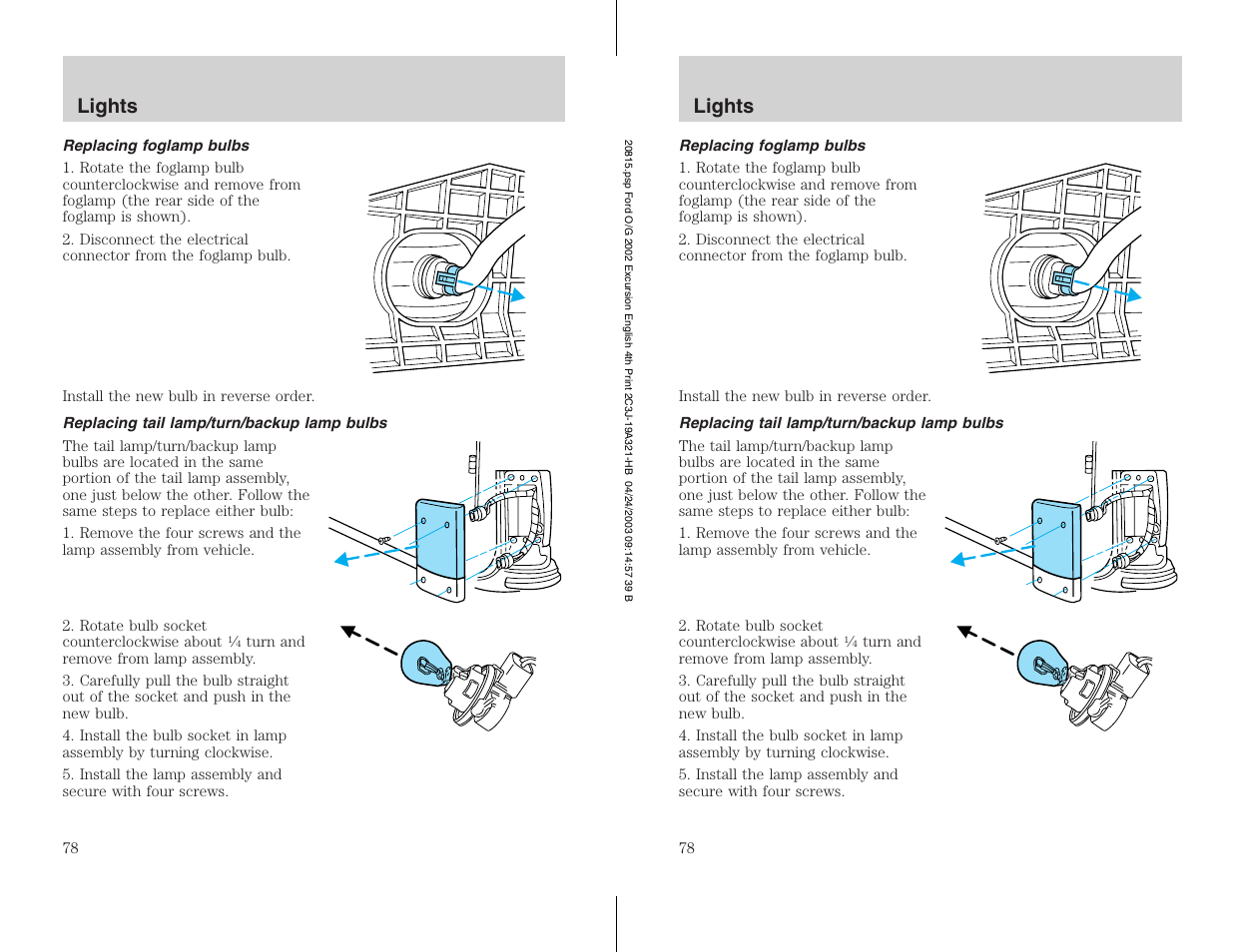 Lights | FORD 2002 Excursion v.3 User Manual | Page 78 / 272