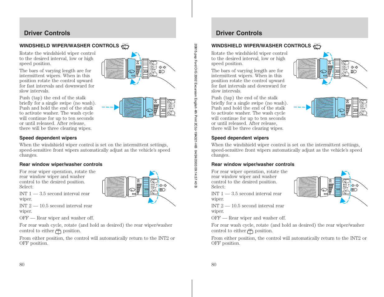 FORD 2002 Excursion v.3 User Manual | Page 80 / 272