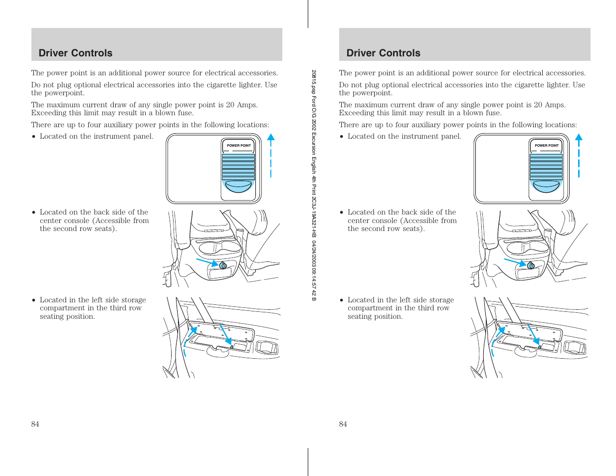 Driver controls | FORD 2002 Excursion v.3 User Manual | Page 84 / 272