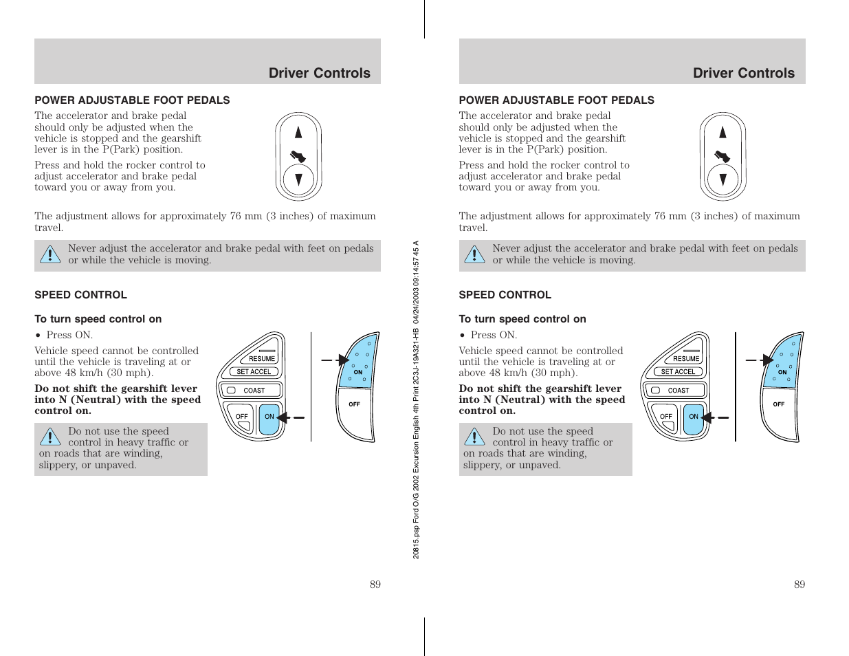 FORD 2002 Excursion v.3 User Manual | Page 89 / 272