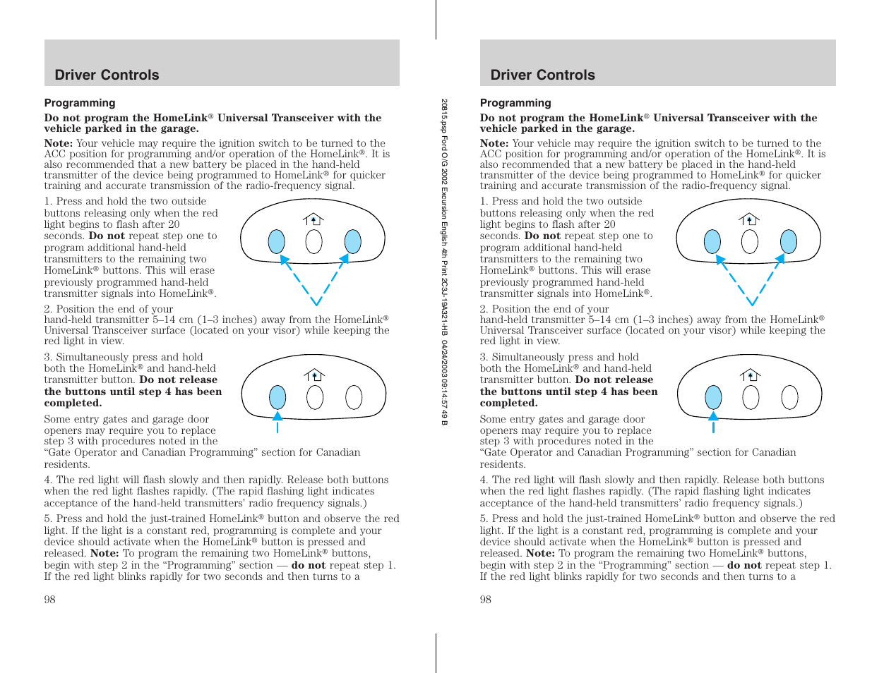 FORD 2002 Excursion v.3 User Manual | Page 98 / 272