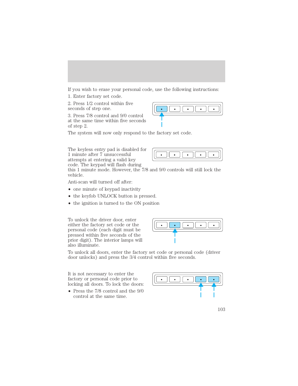 Locks and security | FORD 2002 Expedition User Manual | Page 103 / 280