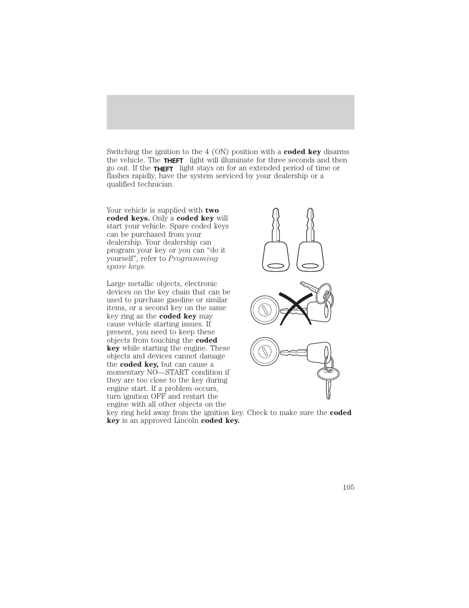 Locks and security | FORD 2002 Expedition User Manual | Page 105 / 280