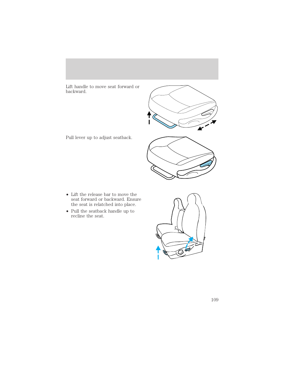 Seating and safety restraints | FORD 2002 Expedition User Manual | Page 109 / 280