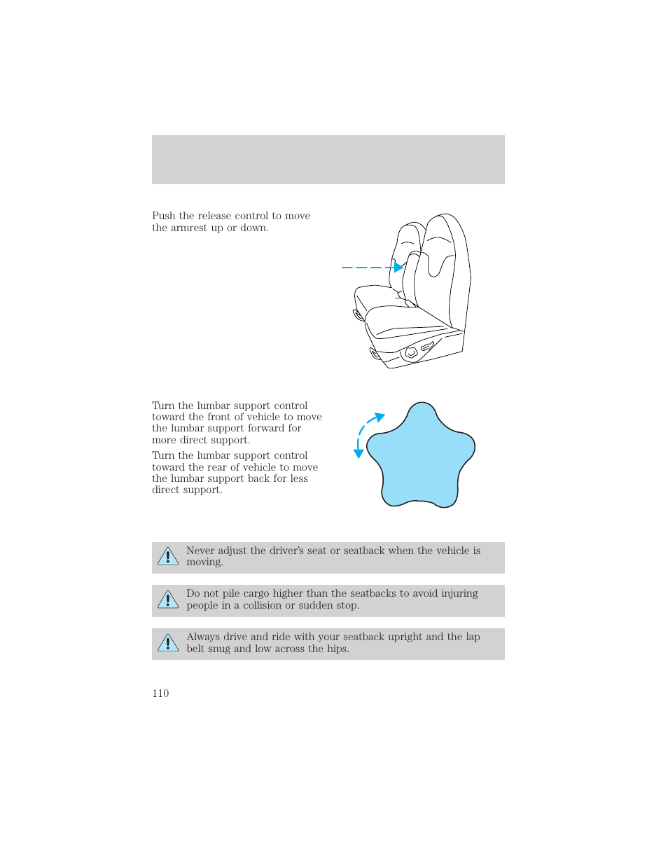 Seating and safety restraints | FORD 2002 Expedition User Manual | Page 110 / 280