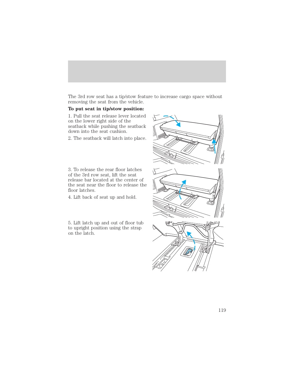 Seating and safety restraints | FORD 2002 Expedition User Manual | Page 119 / 280