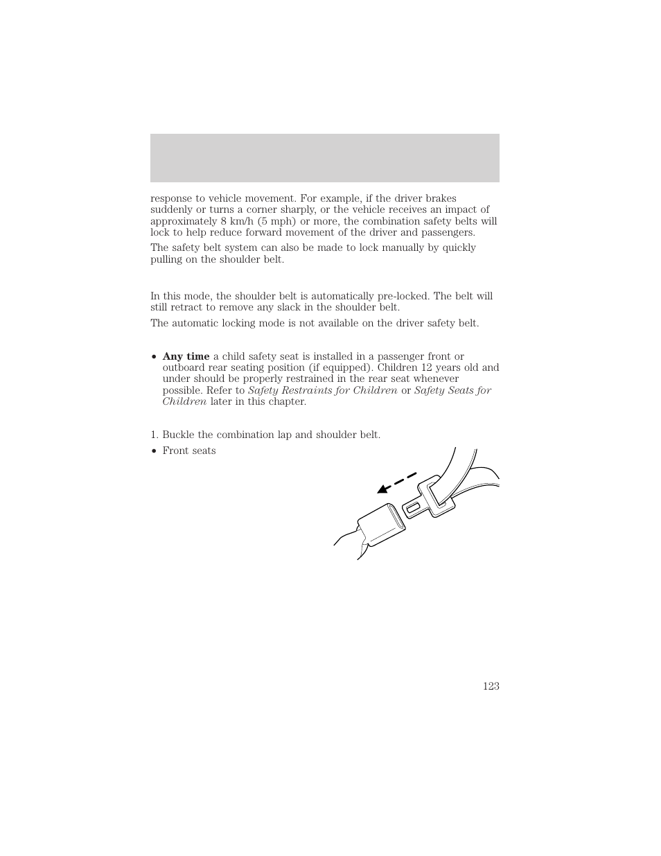 Seating and safety restraints | FORD 2002 Expedition User Manual | Page 123 / 280