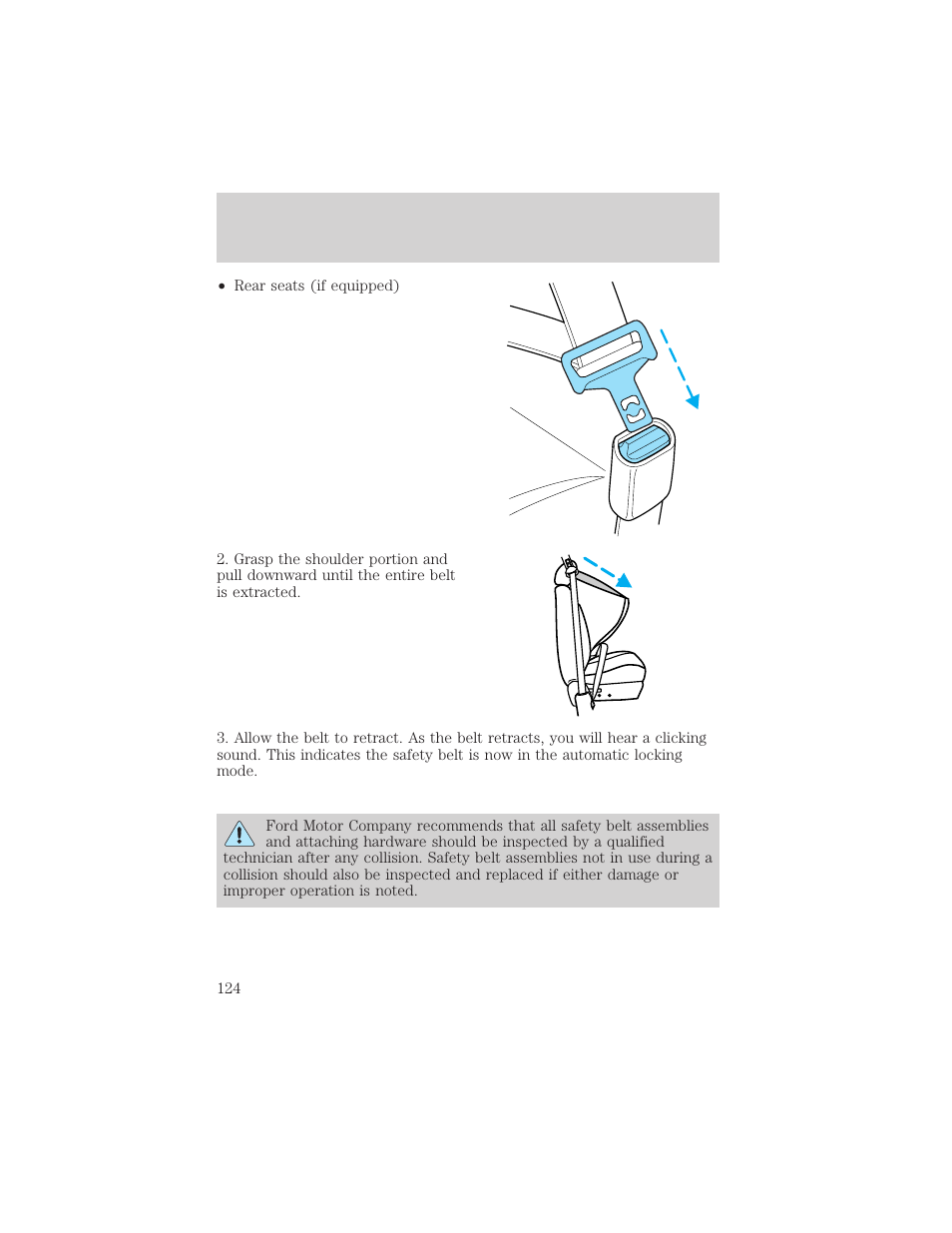 Seating and safety restraints | FORD 2002 Expedition User Manual | Page 124 / 280