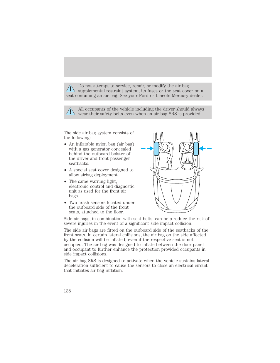 Seating and safety restraints | FORD 2002 Expedition User Manual | Page 138 / 280