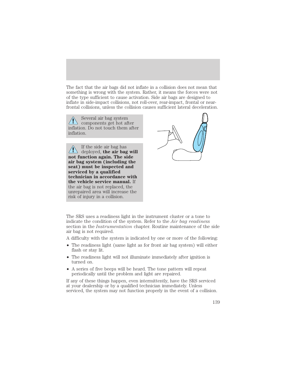 Seating and safety restraints | FORD 2002 Expedition User Manual | Page 139 / 280