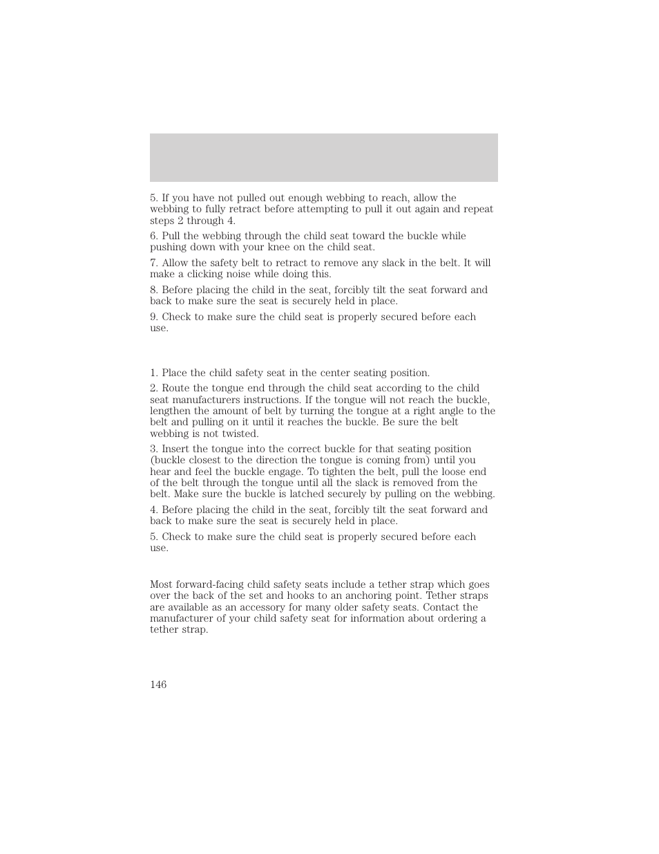 Seating and safety restraints | FORD 2002 Expedition User Manual | Page 146 / 280
