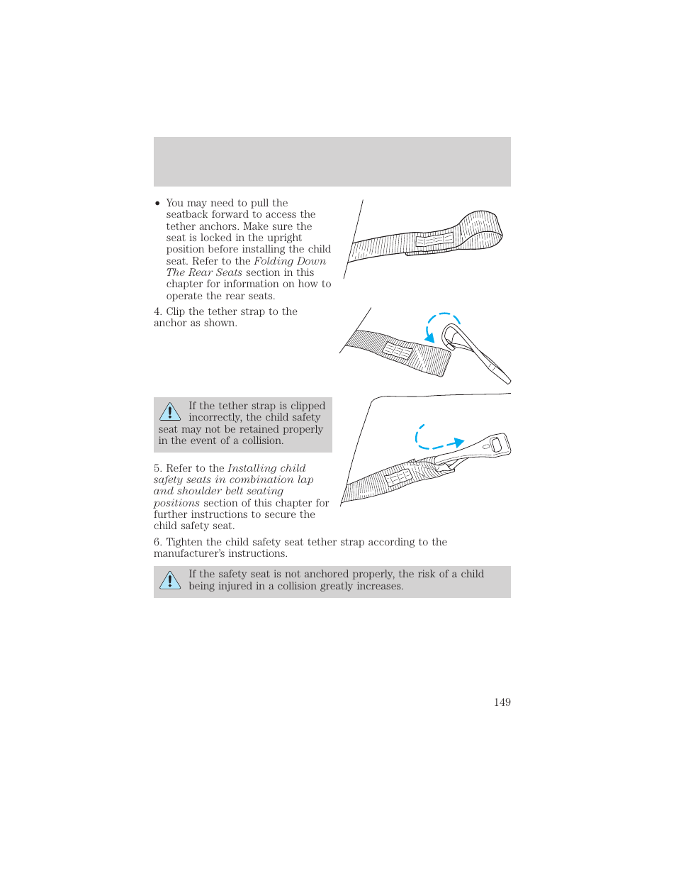 Seating and safety restraints | FORD 2002 Expedition User Manual | Page 149 / 280