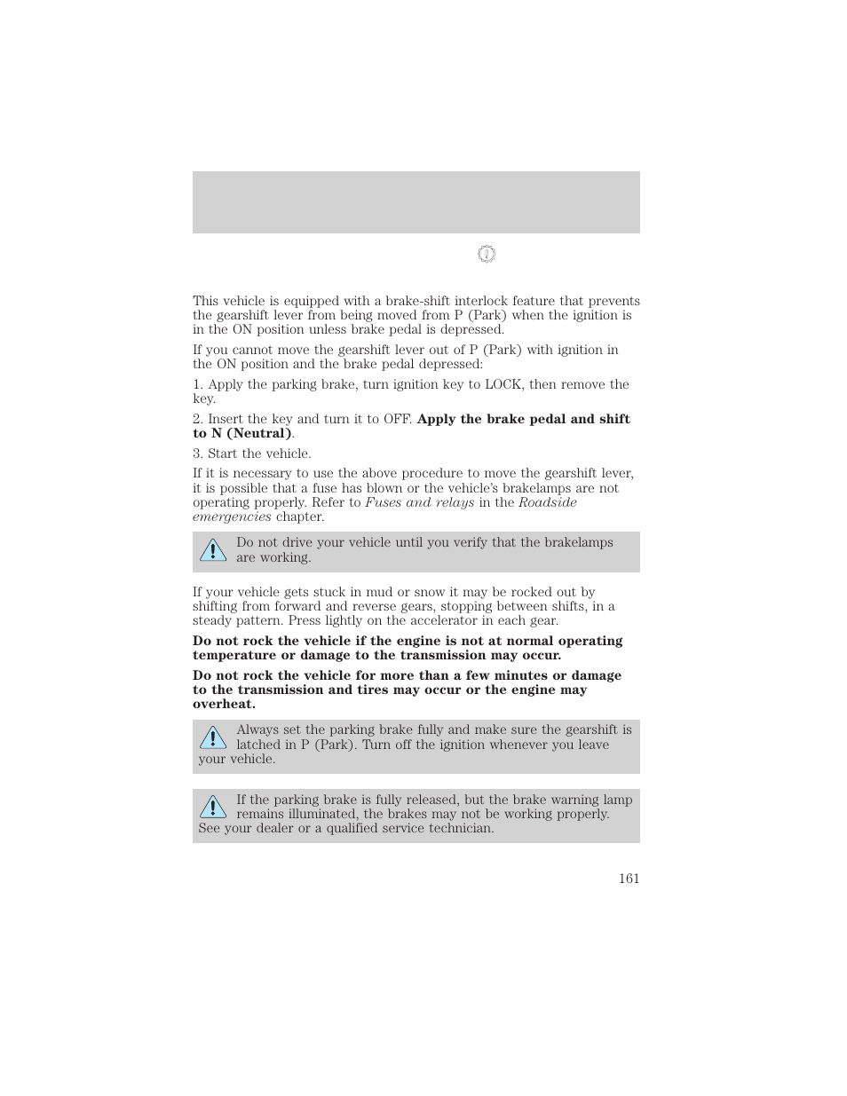 Driving | FORD 2002 Expedition User Manual | Page 161 / 280