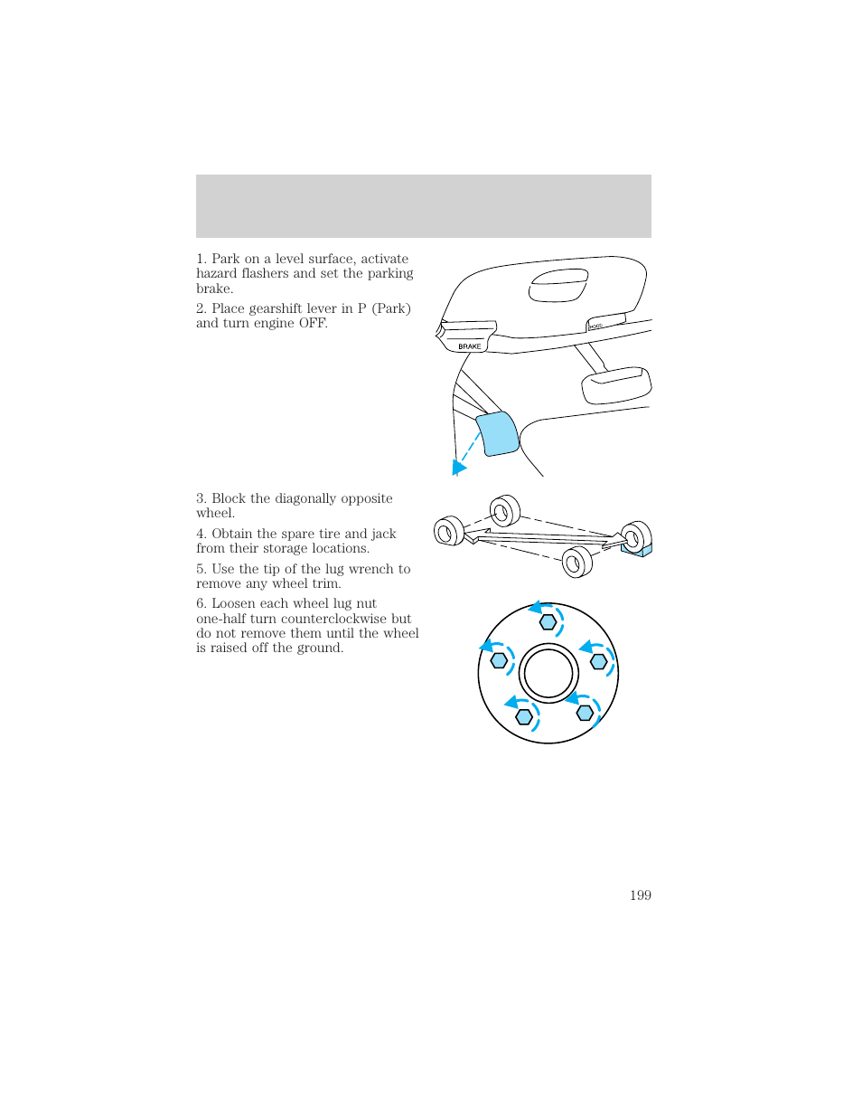 Roadside emergencies | FORD 2002 Expedition User Manual | Page 199 / 280