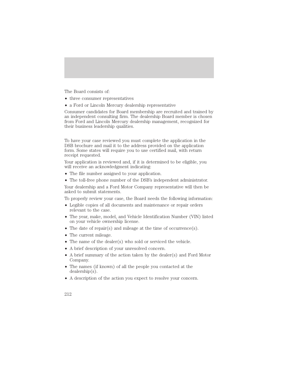 Customer assistance | FORD 2002 Expedition User Manual | Page 212 / 280