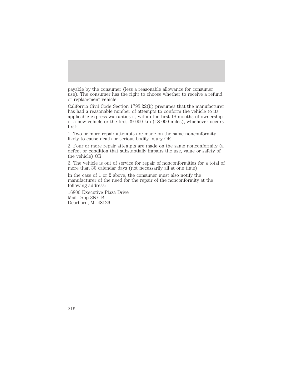 Customer assistance | FORD 2002 Expedition User Manual | Page 216 / 280