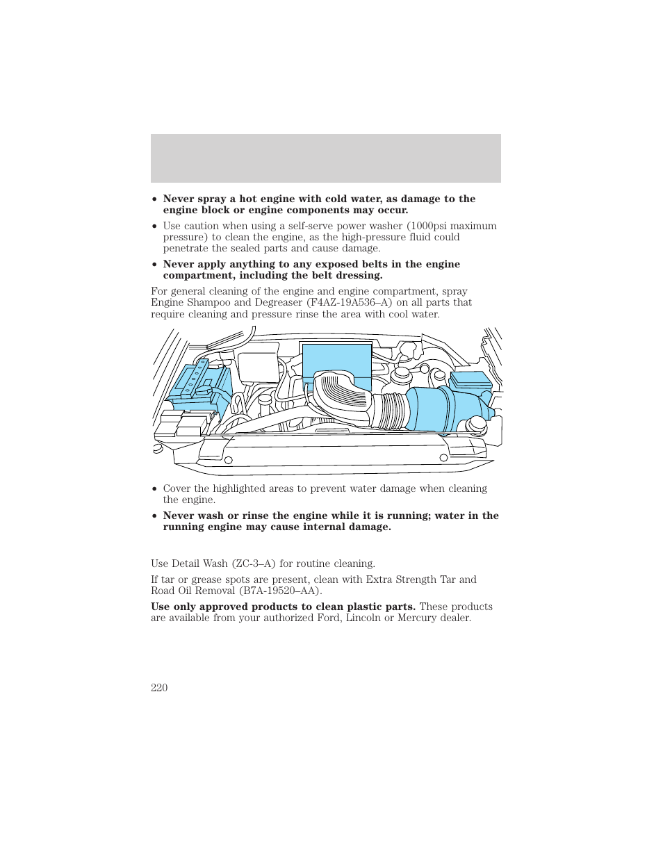 Cleaning | FORD 2002 Expedition User Manual | Page 220 / 280