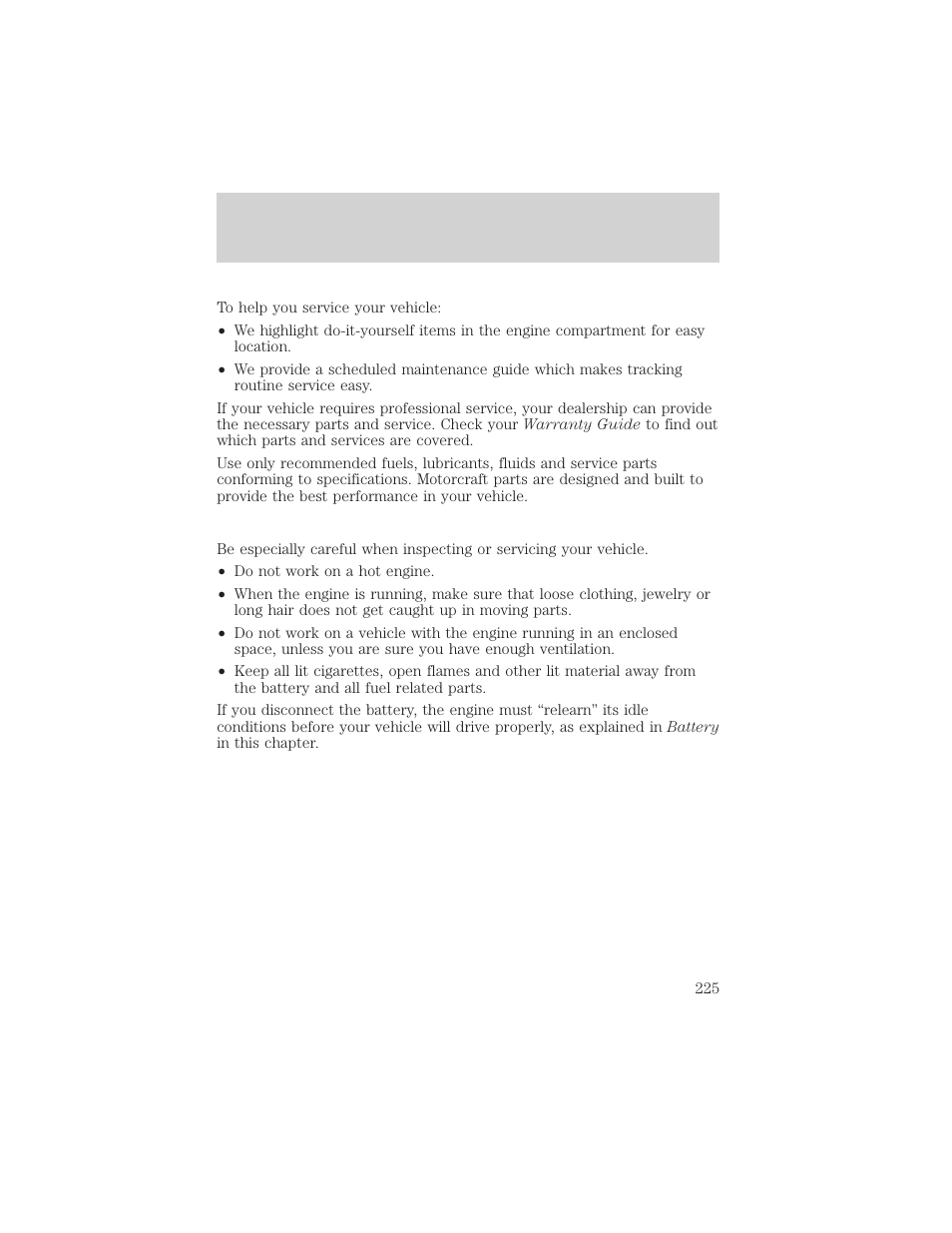 Maintenance and specifications | FORD 2002 Expedition User Manual | Page 225 / 280