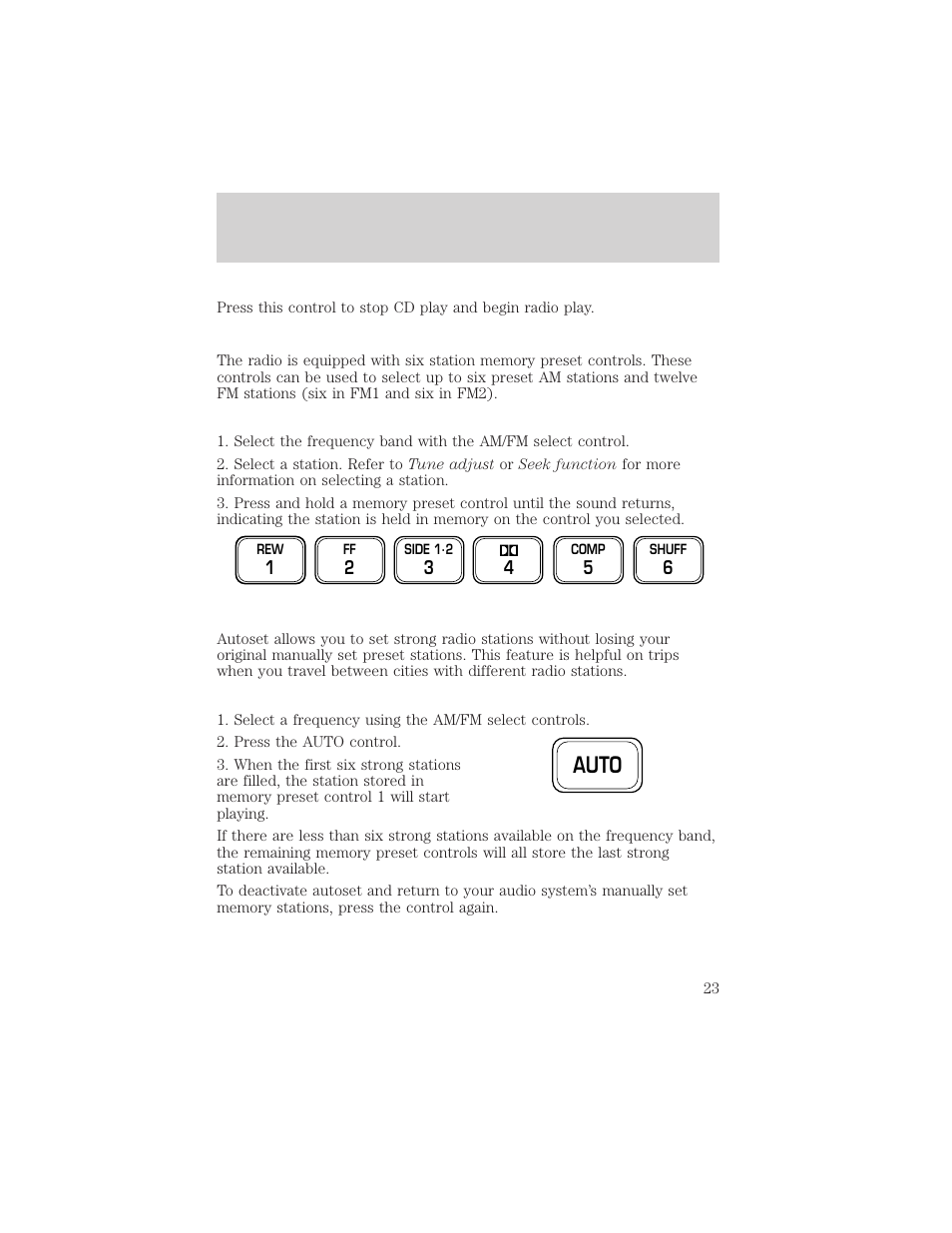 Auto, Entertainment systems | FORD 2002 Expedition User Manual | Page 23 / 280