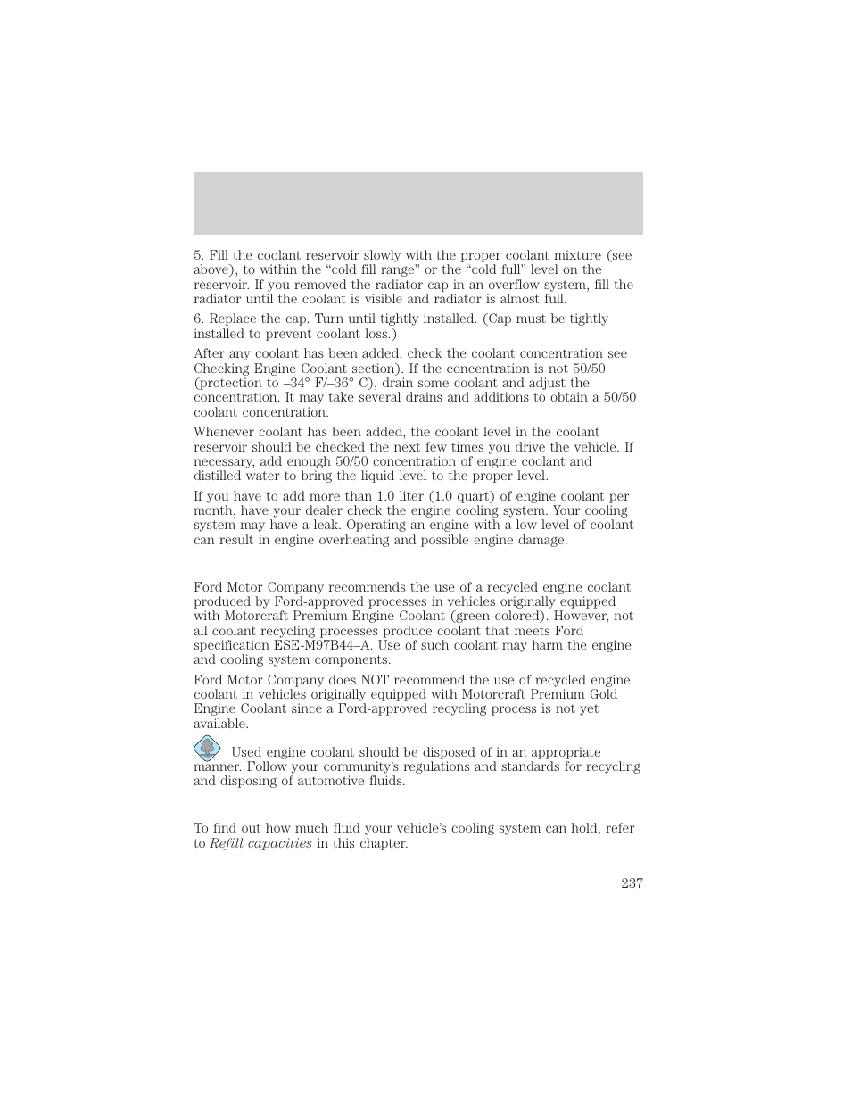 Maintenance and specifications | FORD 2002 Expedition User Manual | Page 237 / 280