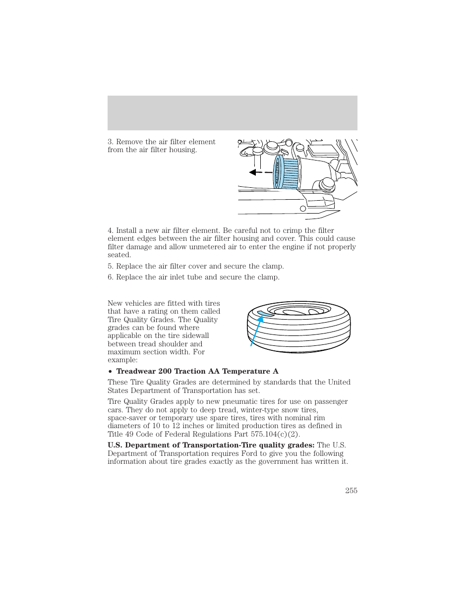 Maintenance and specifications | FORD 2002 Expedition User Manual | Page 255 / 280
